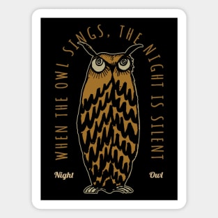 Vintage Owl in the Silent Night Magnet